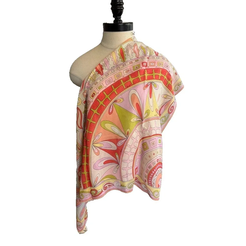 60's EMILIO PUCCI Silk Chiffon Scarf Italy 34